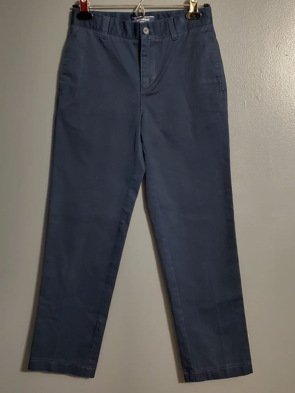 Lands' End Navy Blue Kids Chinos School Uniform Boys Size 12